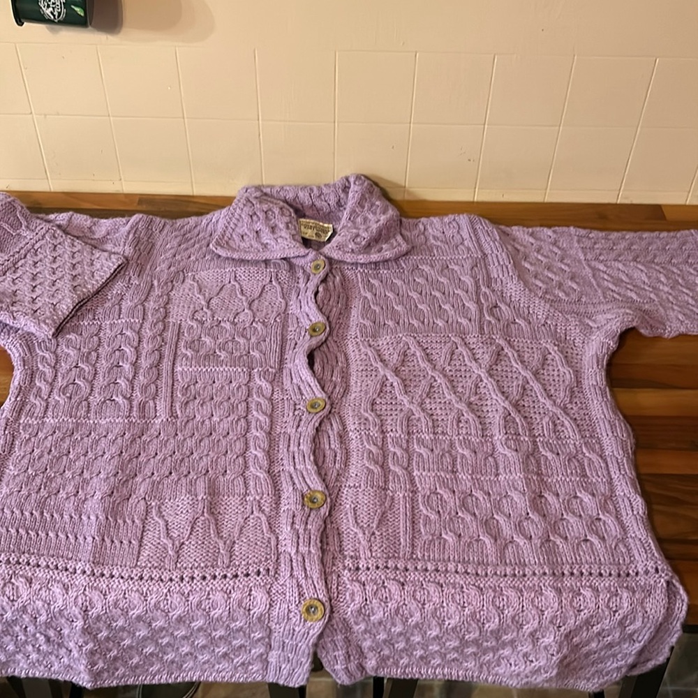 Connemara knitwear merino wool woman's sweater 5 button
